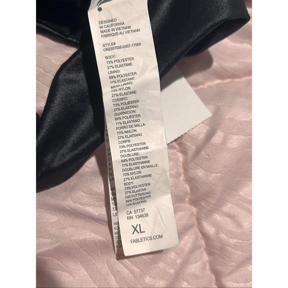 NWT Fabletics K Khardashian Coated Black One Piece Jumpsuit XL cut out back - Picture 13 of 14